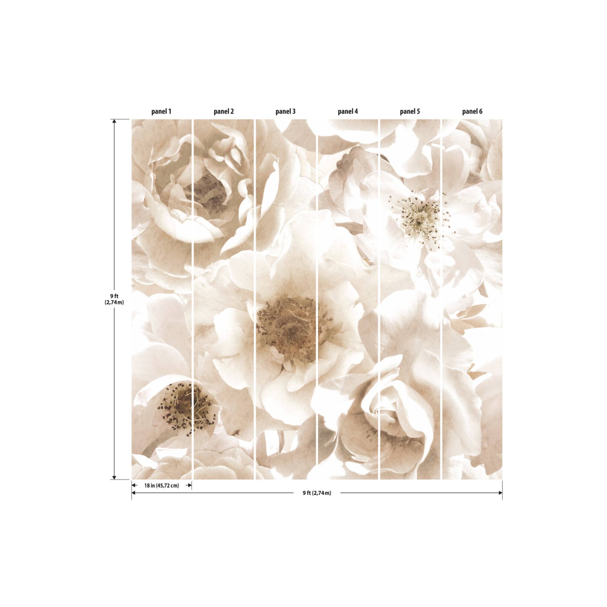 RoomMates Mr. Kate Creamy Floral Peel & Stick Wallpaper Mural